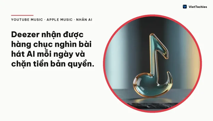 YouTube Music · Apple Music · Nhãn AI: Deezer nhận được hàng chục nghìn bài hát AI mỗi ngày và chặn tiền bản quyền.