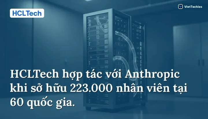 HCLTech · Hợp tác Anthropic: HCLTech hợp tác với Anthropic khi sở hữu 223.000 nhân viên tại 60 quốc gia.