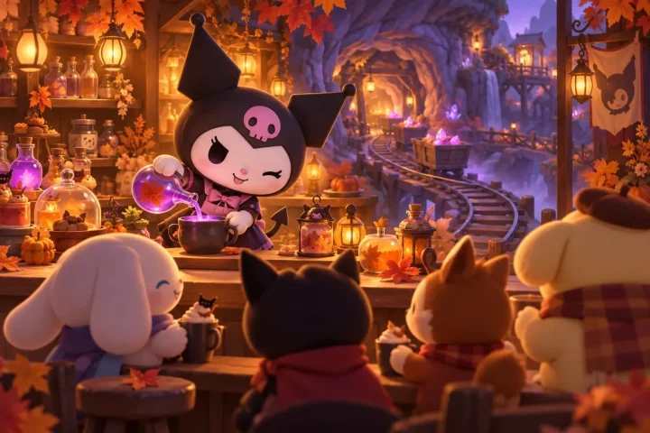 Hello Kitty Island Adventure thêm sự kiện quán cà phê Kuromi và trò chơi Rocky Rail Ride