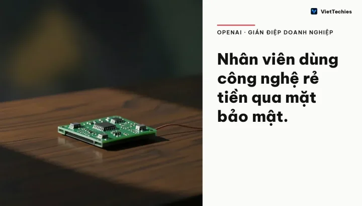 OpenAI · Gián điệp doanh nghiệp: Nhân viên dùng công nghệ rẻ tiền qua mặt bảo mật.
